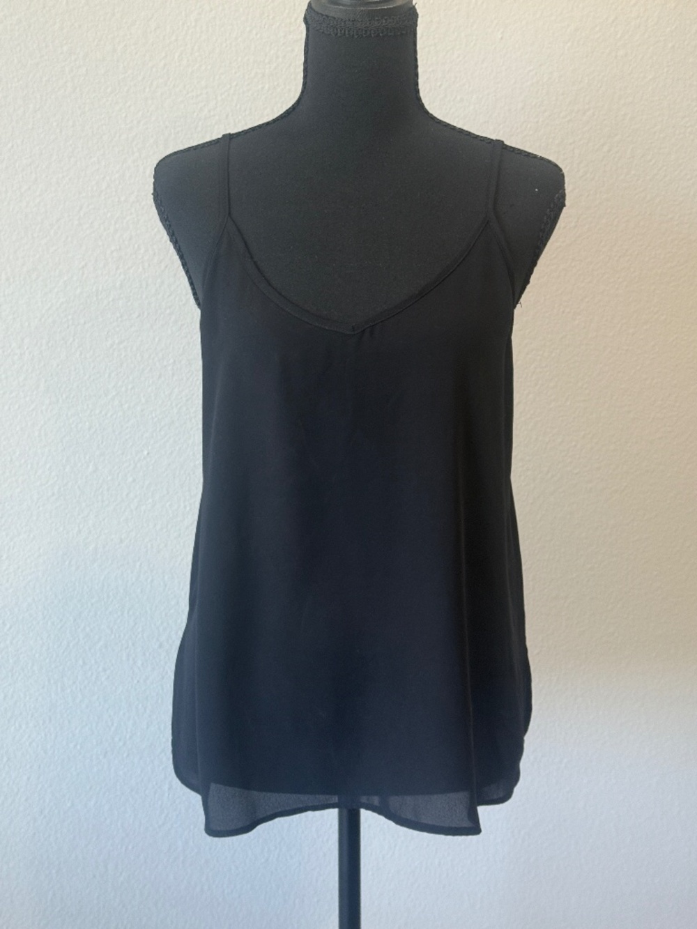 Black chiffon-feel camisole